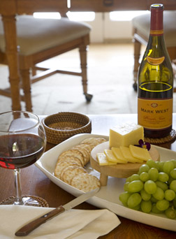 Enjoy wine and cheese in your room at the High Pointe Inn Bed and Breakfast on Cape Cod